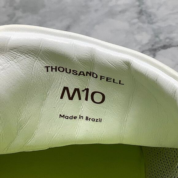 Thousand Fell Mens 10 White/Washed Acid Lace Up Low Top Sneakers Shoes H19-9 - Picture 7 of 10